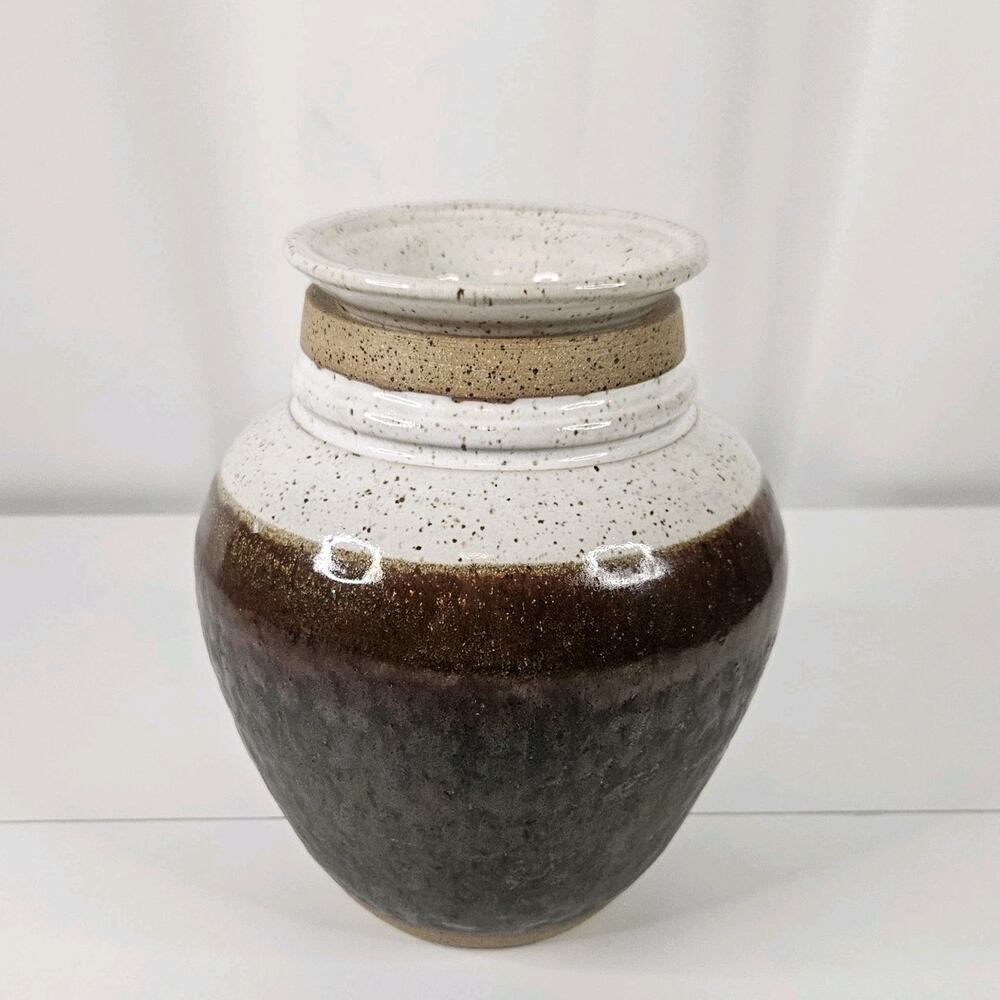 Handcrafted Saltglazed Stoneware Storage Jar Pottery Art Artist Signed Original